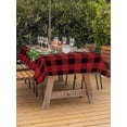 thumbnail image 2 of Outdoor Tablecloth with Umbrella Hole and Zipper, Christmas Tree Rectangle Table Cloth 60x84 Inch Waterproof Tablecloth, Buffalo Plaid Xmas Pine Farmhouse Checker Picnic Table Cover for Patio Camping, 2 of 7