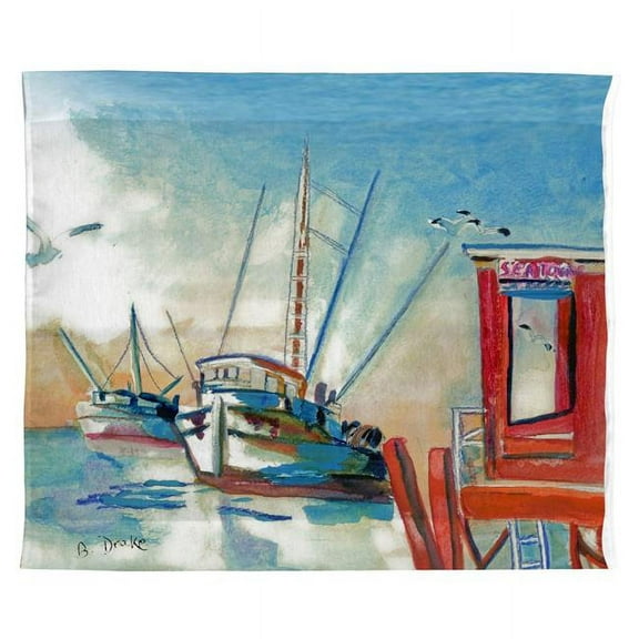 Betsy Drake TP308 24 x 30 in. Shrimpboat Outdoor Wall Hanging