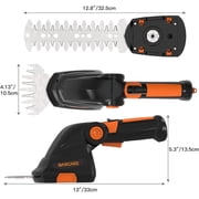 GARCARE 2 in 1 Grass Shears & Mini Hedge Trimmer, Cordless Handheld Bush Trimmer with 2000mAh Built-in Battery