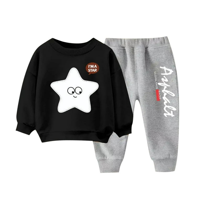 Jinhomg Baby Kids Sweatsuit Toddler Piece Graphic Tracksuit