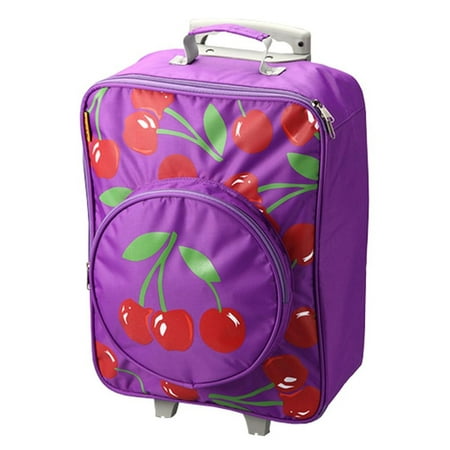 D and N Kids Girls Cherry Wheeled Rolling Zipper Front Suitcase