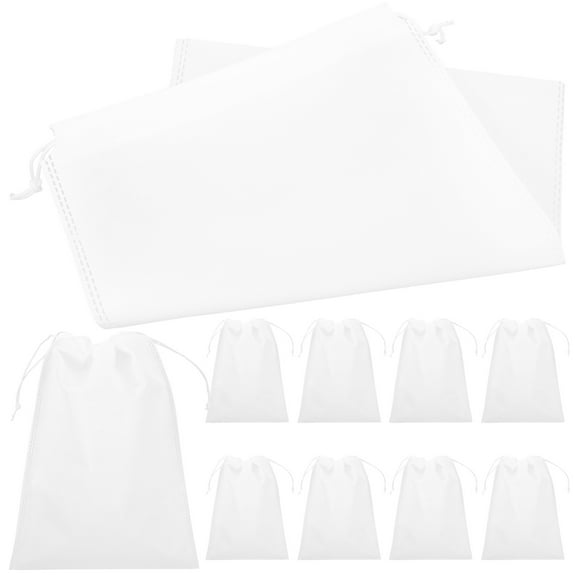 OUNONA 10Pcs White Drawstring Dust Bags for Purses and Handbags Storage