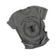 thumbnail image 3 of Guardurnaity Mujer Carta Gráfico Impreso Cuello Manga Corta Camisa Prendas para la parte del cuerpo Gris oscuro XL, 3 of 6