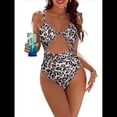 thumbnail image 1 of Traje de Baño de una Pieza para Mujer, con Control de Abdomen, Favorecedor, Atrevido, con Corte Alto, Estampado de Leopardo L, 1 of 8
