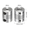 thumbnail image 2 of Uxcell 2PCS Motor Shaft 6mm to 8mm Helical Beam Coupler Coupling 25mm Dia 30mm Length, 2 of 6