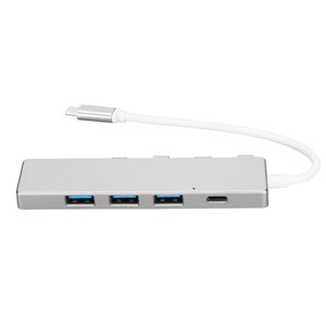 USB C À USB Adaptateur, USB C Hub Transmission haute vitesse Portable 3xUSB2.0 Ports 1xUS B3.0 Port pour Ordinateur portable Argent