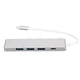 thumbnail image 3 of Hub USB C a USB de alta velocidad 1 puerto USB 3.0 3 puertos USB 2.0 1 puerto de alimentación USB C Adaptador multipuerto de concentrador USB C Plata, 3 of 5