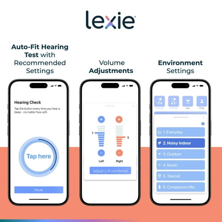 Lexie Hearing - Lexie Lumen self-fitting OTC hearing aids - Silver