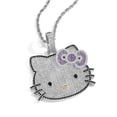 thumbnail image 2 of Hello Kitty Hip Hop Necklace Anime Pendant Ins Fashion Trendsetter Hip Hop Men and Women Zircon Powder Solid Necklace Cute Gift tzw, 2 of 7