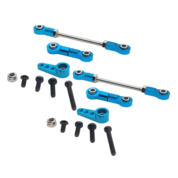 2x 1/28 RC Varil de de Dirección para Wltoys K969 K979 Wltoys K989 RC Car Azul Sunnimix Mini barra de dirección del coche
