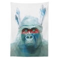 thumbnail image 3 of Ambesonne Psychedelic Tablecloth Rectangular Table Cover, Wild Monkey, 52"x70", Blue, 3 of 4