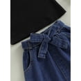 thumbnail image 6 of Coduop Toddler Kids Girls Skirt Suit Knitting Sleeveless Vest Tank Tops A-Lined Denim Skirt Outfits, 6 of 7