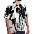 thumbnail image 2 of Spotted Dog Men's Short Sleeve Spread Collar Poplin Button Down Casual Printed Summer Beach Unisex Shirts, 2 of 6