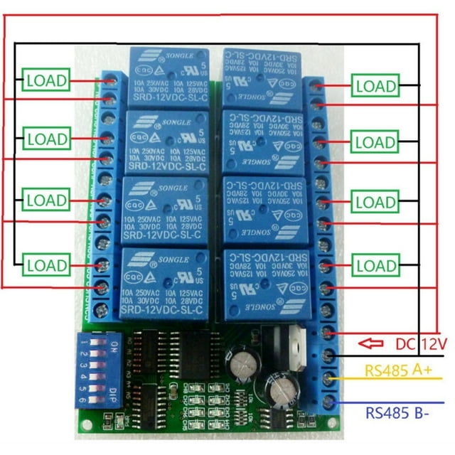 Relais, Rtu Protocole Série Commutateur à Distance Plc Protocole Série Port 8ch Rs485 Relais Rs485 Relais Modbus Modbus Rtu Modbus Rtu Protocole Port Commutateur à Distance 12v 8ch Rs485 Relais Eryue 12v Qisuo 12v 12v 12v