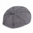 thumbnail image 5 of SikaFu Classic Retro Berets Western Men Women Cotton Gastby Octagonal Flat Caps Vintage Washed Denim Beret Caps for Men Women, 5 of 6