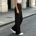 thumbnail image 5 of Yyeselk Womens Wide Leg Sun Protection Pants Lightweight Baggy Stretch High Waisted Slacks Drawstring Casual Joggers Trousers Black L, 5 of 7