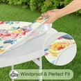 thumbnail image 5 of Pioneer Flower Floral Print Pattern Round Fitted Tablecloth with Elastic Edge,Dining Table Cover Waterproof,Outdoor Round Tablecloth for Camping,Dining,Indoor and Outdoor, 5 of 7