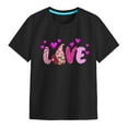 thumbnail image 6 of Yindaity Girls Boys Summer Tops Trendy Short Sleeve T-Shirt Casual Crew Neck Daily Shirt for Kids Toddler Children Cute Graphic Print Tee Blouse (Black,7-8 Years), 6 of 6