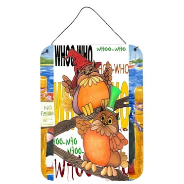 Carolines Treasures PJC1032DS1216 Whoo Who Owl Wall or Door Hanging Prints 12x16 multicolor