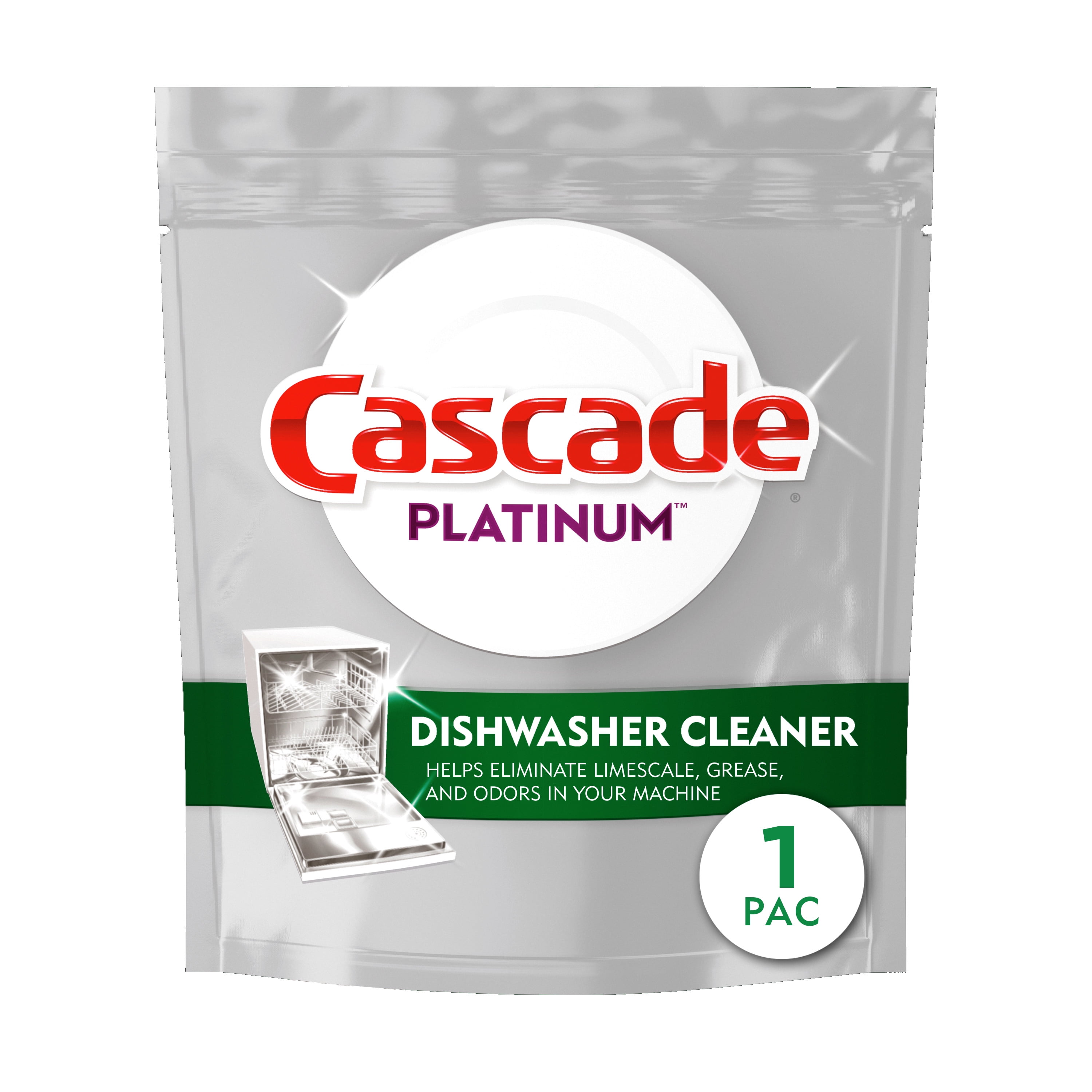 Cascade Platinum Dishwasher Cleaner, 1 Count
