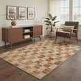 thumbnail image 5 of 2x6 Runner Rugs for Hallway Kitchen Laundry Room Non Slip Low Pile Lightweight Washable Rug, Checkered Print Pattern Indoor Carpet for Bedroom Bathroom Entryway Corridor, Camel Beige, 5 of 5