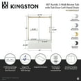 thumbnail image 5 of Kingston Brass KVTDE603122L7 60-Inch Acrylic Rectangular 3-Wall Alcove Tub Combo with Tub Door (Left Hand Drain) in White/Brushed Brass, 5 of 9