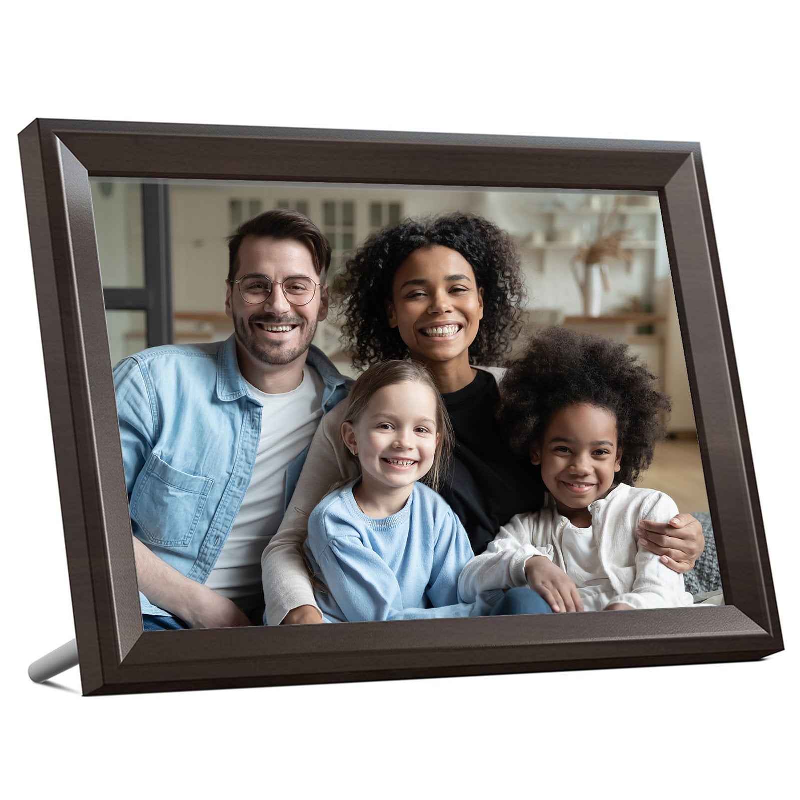 Dragon Touch Digital Picture Frame Wi-Fi 10 inch IPS Touch Screen HD Display,  FHD 1080P Touchscreen, 16GB Storage, Auto-Rotate, Share Photos via App,  Email, Cloud (Brown)