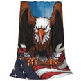 thumbnail image 2 of Balery Cartoon Bald Eagle USA Manta de Felpa Suave y Acogedora – Cobija de Franela Aterciopelada para Cama, Lavable y Cálida para Sofá, Mascotas, Transpirable-80"x60", 2 of 7