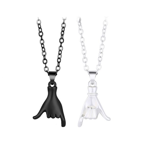 HUANLEDASH 2 Pcs Couple Matching Necklace Set Pinky Promise Matching Necklaces Best Friends Matching Necklace Valentines Day Anniversaries Gift