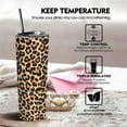 thumbnail image 5 of Black Leopard Tumbler, Leopard Print Skinny Tumbler with Lid and Straw, Cheetah Print Coffee Mug, 20 oz Simple Modern Leopard Travel Mug Cups Black Leopard Decor Gifts for Birthday Christmas, 5 of 7