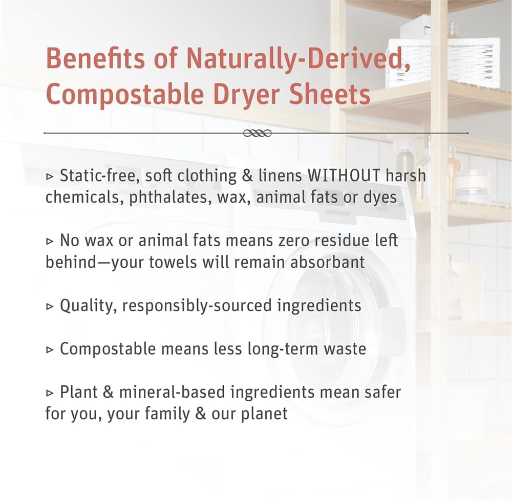 Grab Green Natural, Stoneworks Dryer Sheets, Rose Petal, 160 Sheets (2 pack)