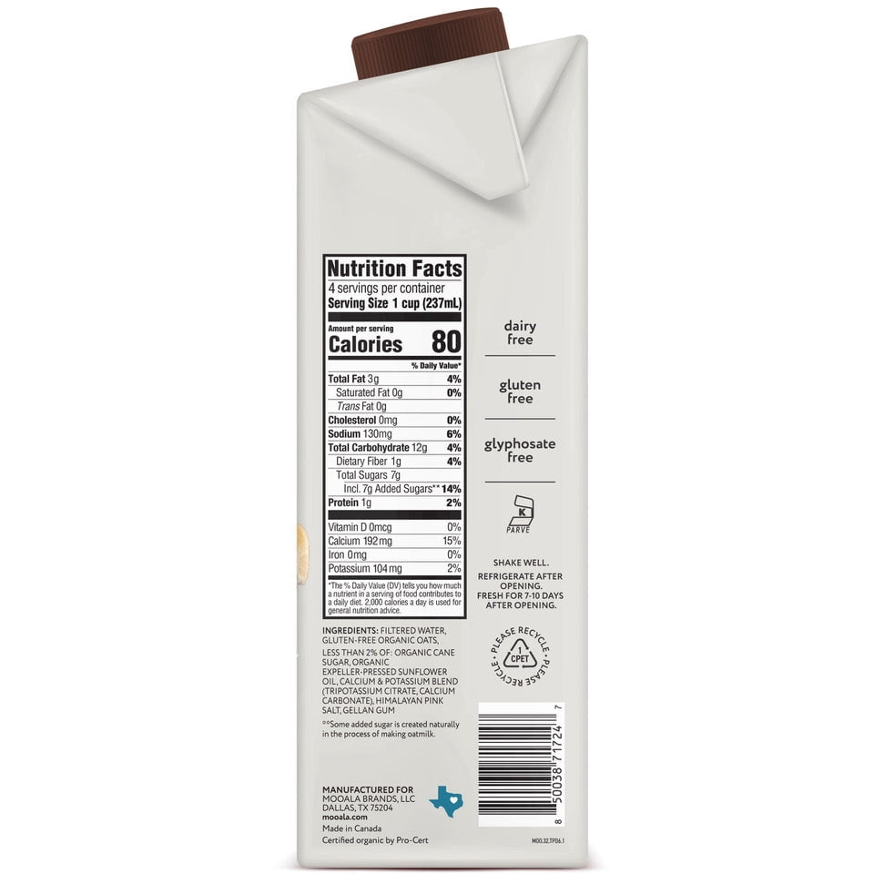 (Pack Of 6) Mooala Milk Oat Original Organic 32 Fo