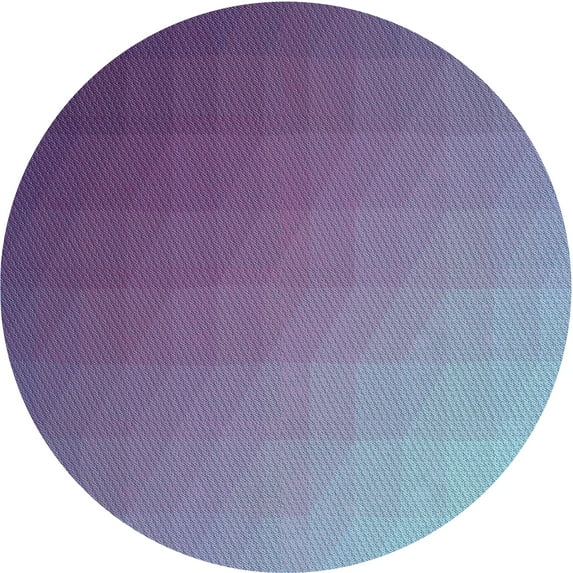 Ahgly Company Indoor Round Patterned Light Purple Blue Area Rugs, 7' Round