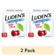 (2 pack) Luden's Sore Throat Drops, for Minor Sore Throat Relief, Sugar Free Wild Cherry, 75 Count