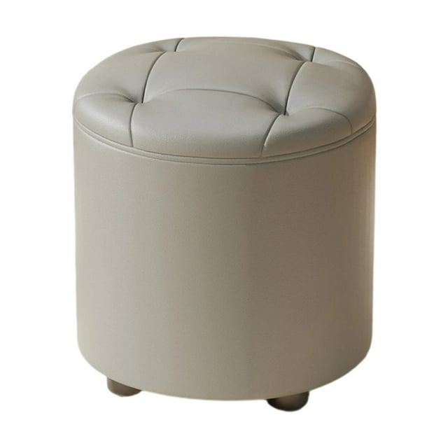 simhoa Petit Pouf Rond Repose-Pieds Tabouret Stable pour Chambre de Bébé Entrée Chambre Gris