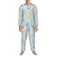 thumbnail image 3 of Fotbe Cute Gnome Bee Collects Honey Pijama de Hombre con Estampado de Manga Larga, Conjunto de 2 Piezas, Ropa de Dormir Suave y Cómoda con Bolsillos-Medium, 3 of 7