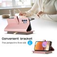 thumbnail image 3 of Allytechgroup for Samsung Galaxy A32 4G Wallet Case, Premium PU Leather Magnetic Buckle Zipper Pocket Card Slots Flip Stand Protective Cover with Hand Strap & Shoulder Strap - Rosegold, 3 of 12