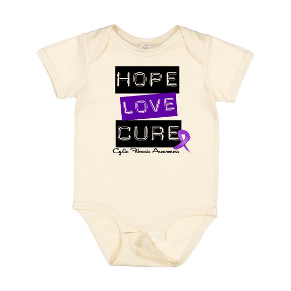 Inktastic Cystic Fibrosis Hope Love Cure Boys or Girls Baby Bodysuit