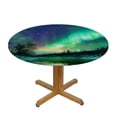 thumbnail image 3 of WYYP Aurora Borealis Frozen Lake Woods Round Tablecloth - Great for Home Kitchen/Parties/Holiday Dinner - 100% Polyester Fiber - Multiple Sizes Available White, 3 of 8