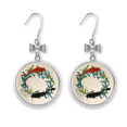 thumbnail image 1 of Quoting Word Fish Image Sea Bow Earrings Drop Stud Pierced Hook, 1 of 3