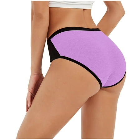 

dtydtpe underwear women women solid color patchwork briefs panties underwear knickers bikini underpants cotton underwear for women purple