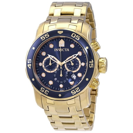 Invicta Pro Diver Chronograph Blue Dial 18kt Gold-plated Men's Watch 0073