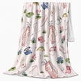 thumbnail image 2 of Whimsical Golf Pattern Pink Golf Bags Clubs Watercolor, Playful Golf Art Scene, Warm Flannel Blanket for Clubhouse and Game Room, Golf Lovers Father's Day Gift, Artistic Home Decor, 2 of 9