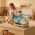 thumbnail image 3 of Renewold Toaster Oven Protection Case with Accessory Pockets Dustproof Microwave Oven Air Fryer Protector Polyester Small Appliance Cover, 20.5 x 16.5 x 10 Inches, Sea Turtle Beach, 3 of 7