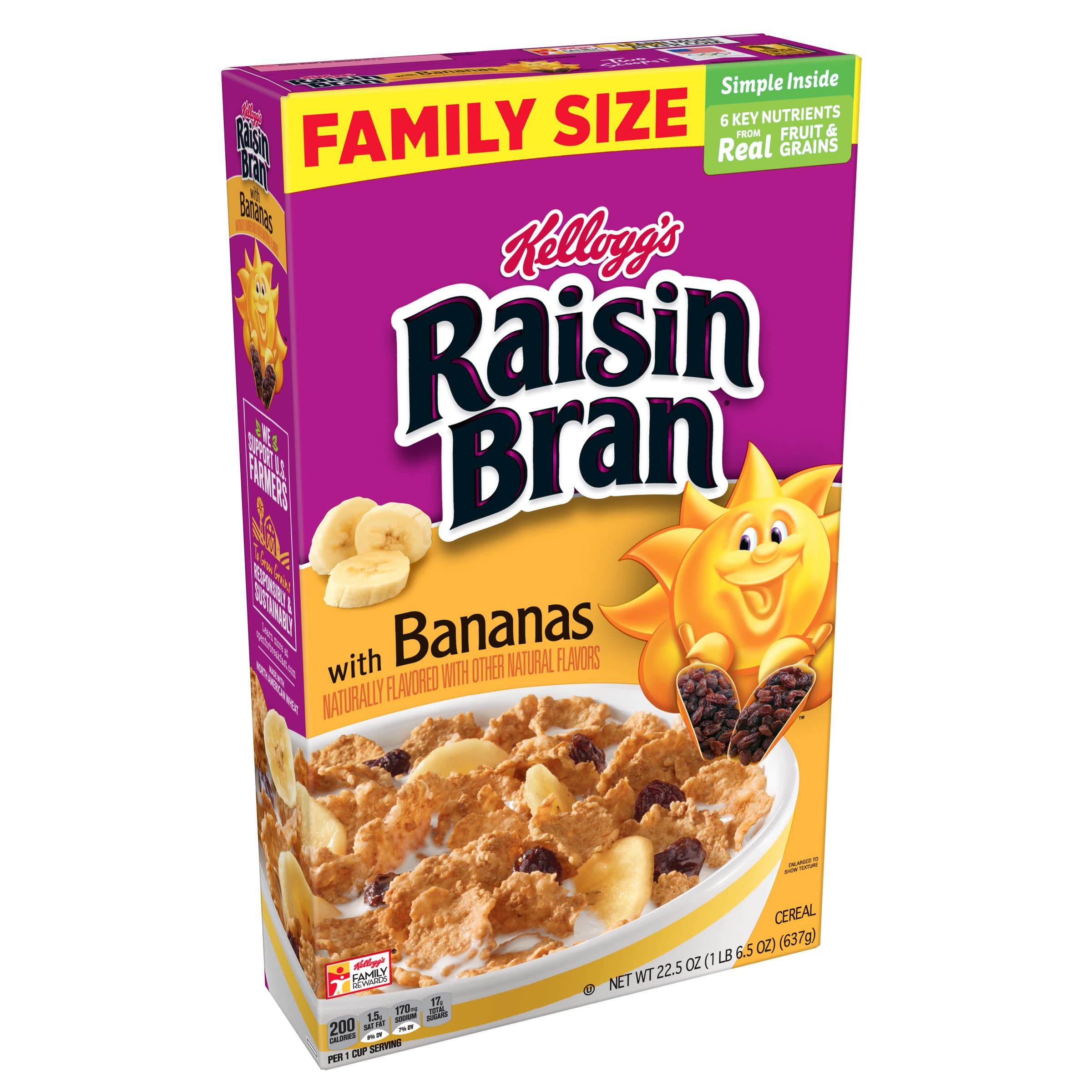Kellogg's Raisin Bran Banana Breakfast Cereal 22.5 oz
