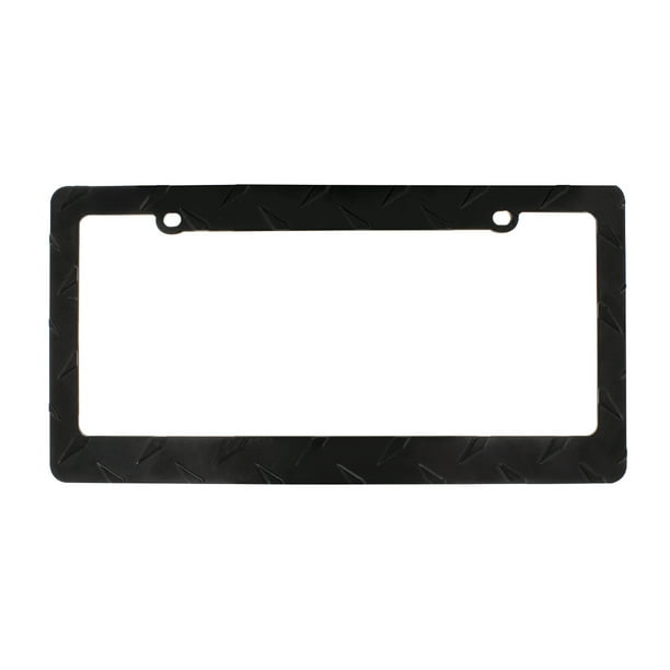 United Pacific 50134 Black Diamond Plate License Plate Frame - Walmart ...