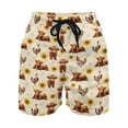 thumbnail image 6 of POLERO Highland Cattle and Sunflowers Bed Sheet Boys Swim Shorts, Soft Light Boys Beach Shorts Washable Board Shorts for Summer Play Vacation, 6 of 10