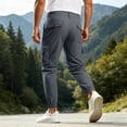thumbnail image 4 of Men's Hiking Pants Cargo Lightweight Quick Dry Golf Pants with Snap Pockets Water Resistant Big and Tall Size S-3XL Gray, 4 of 8