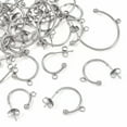 thumbnail image 2 of EOEMY 32Pcs Round Stainless Steel Stud Half Hoop Earring Findings 16~29X13.5~26X3mm, 2 of 9