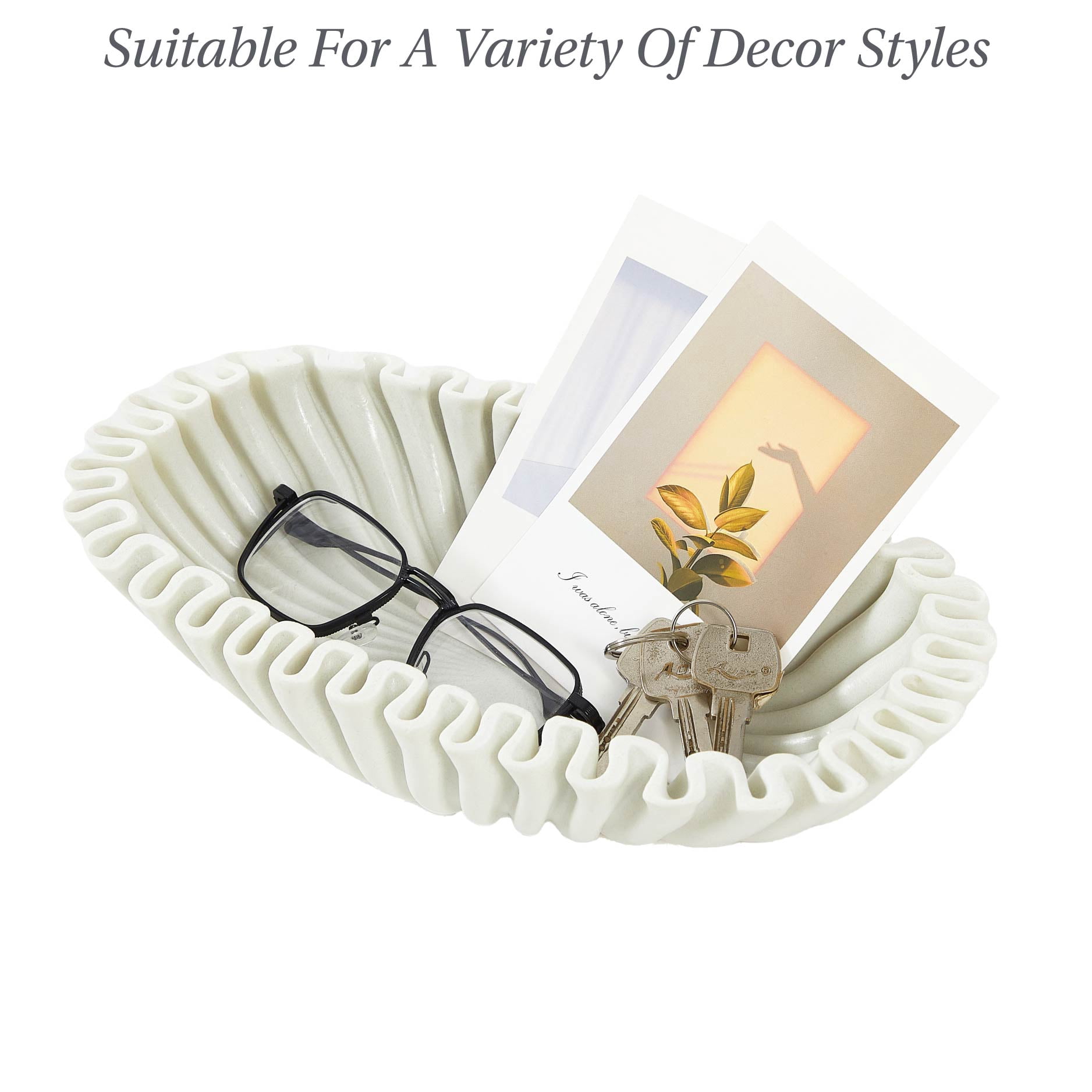 Stylehouse White Resin Fluted Decorative Bowl